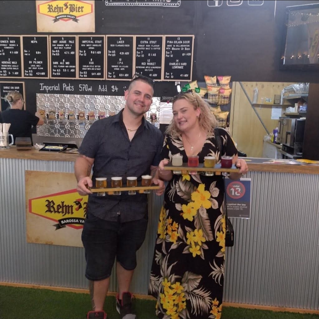 Beer tasting paddles at Rehn Bier Barossa brewery